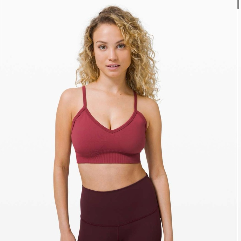 Lululemon ebb to street bra Chianti size 10